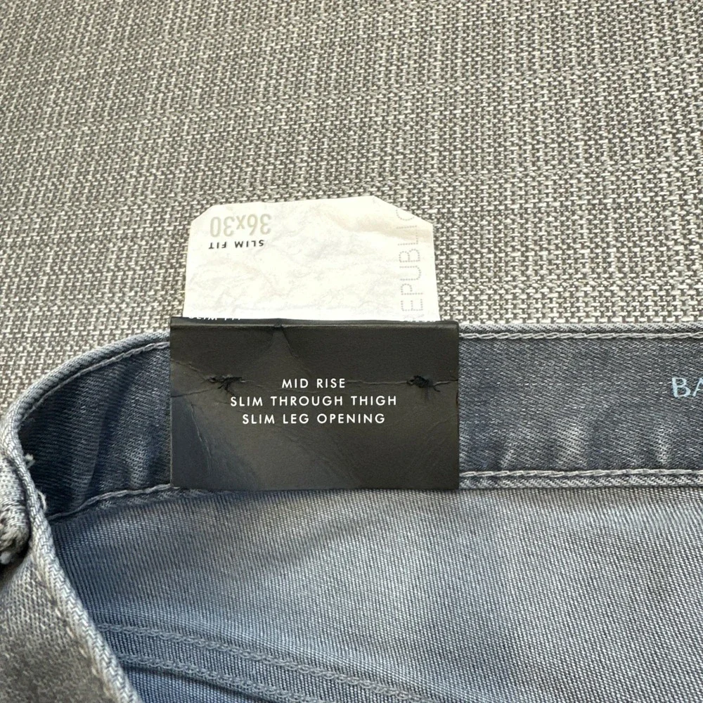 New Banana Republic Traveler Slim Fit‎ Jeans 36x30 Mid Rise Grey Denim Stretch
